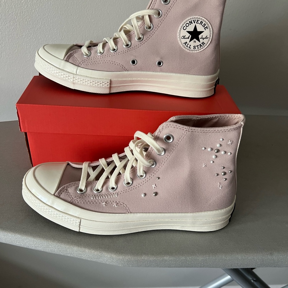 Converse , Chuck Taylor’s, brand new, never worn -too big , light purple